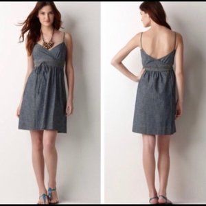 Ann Taylor Loft Women Dress Size Small Spaghetti Straps Chambray Wrap Dress